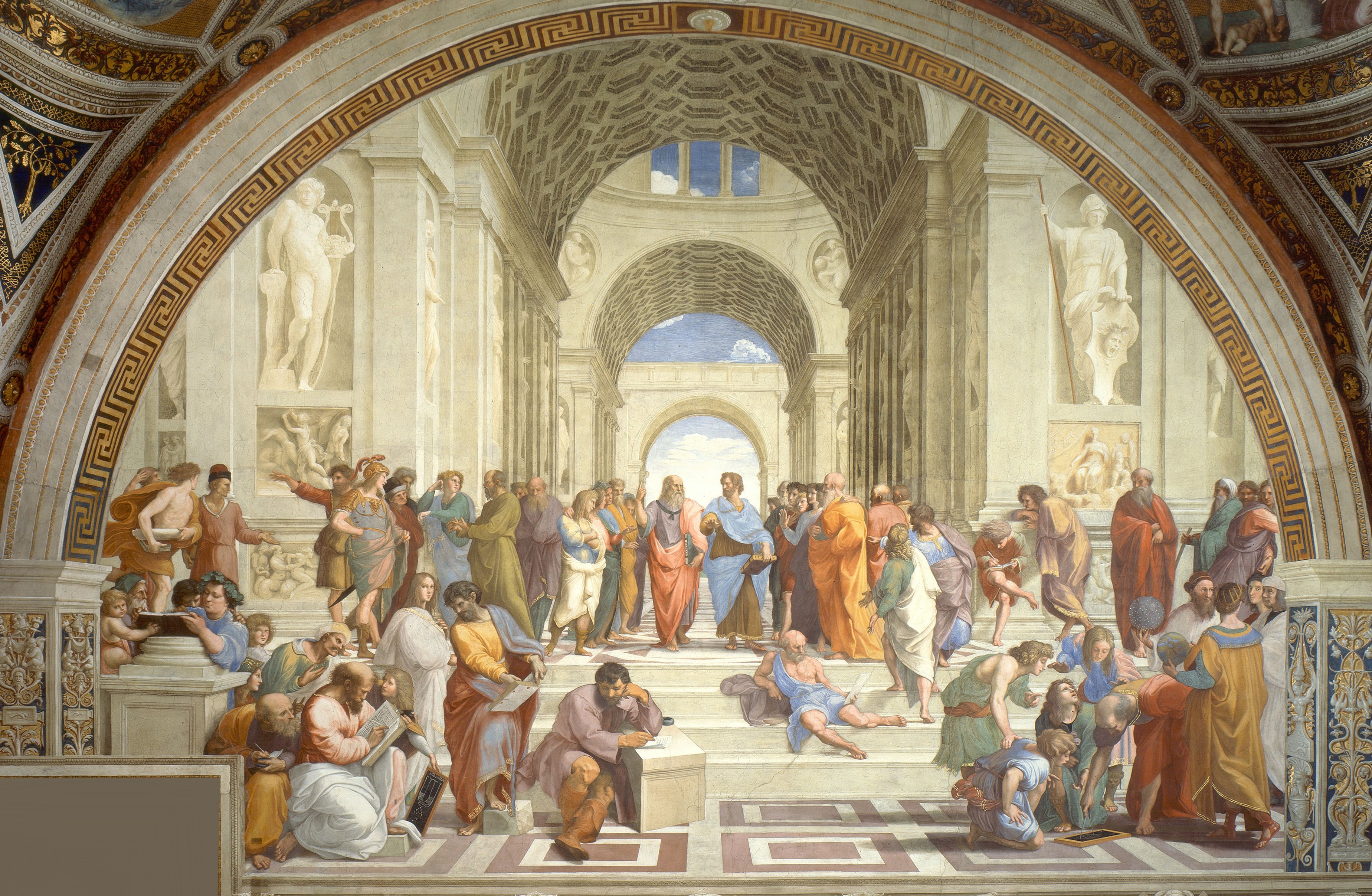 Annotated details from The School of Athens by Raphael